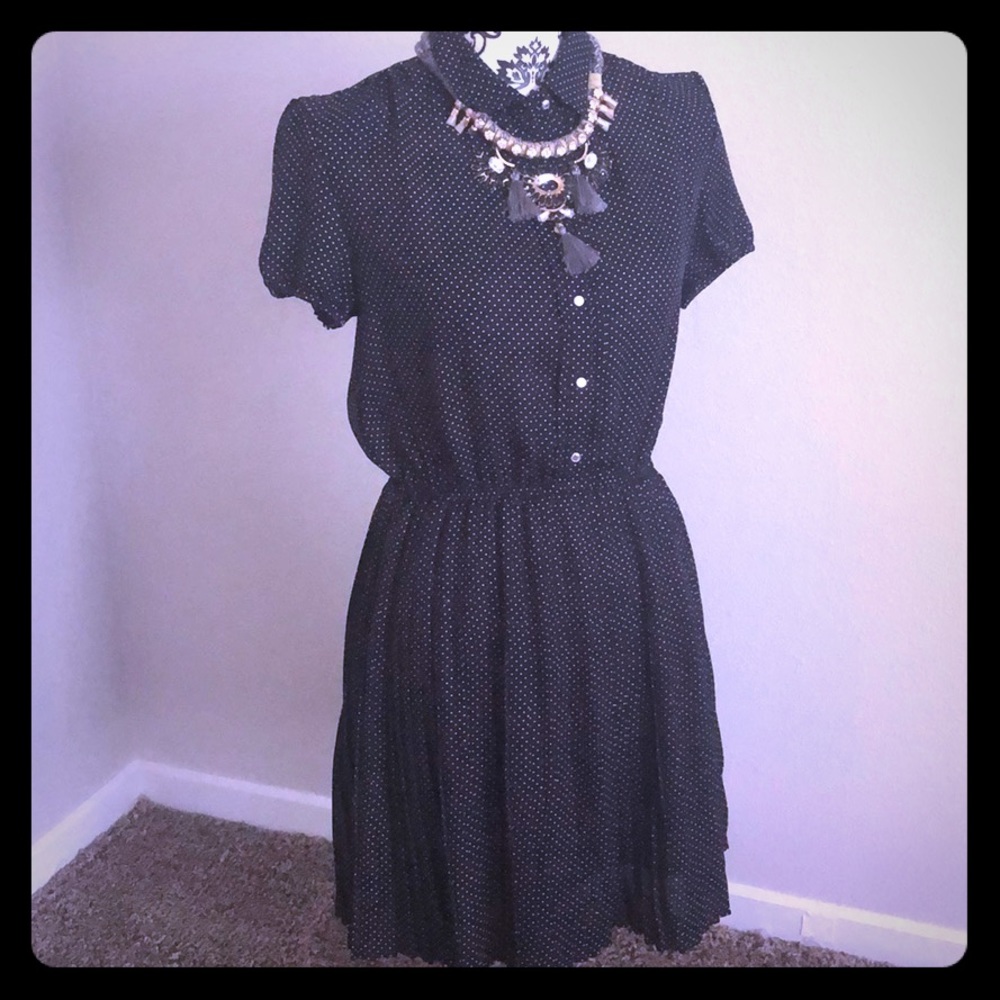 Dress size S/M black polka dots